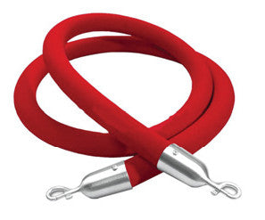 Red Velvet Rope with Chrome (silver) Clasp for Stanchions- IEP